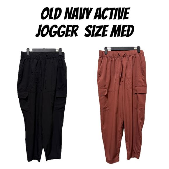Old Navy Active Stretchtech Joggers Size Med Terracotta & Black activewear pants - Picture 1 of 8